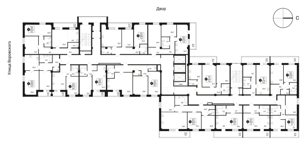 2-комнатная, 66.7 м², жилая: 62 м², кухня: 10.9 м²